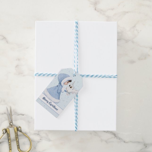 Weihnachts-Prinzessin Owl Winterschneeflocken Geschenkanhänger (Mit Garn)