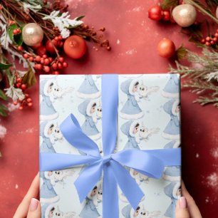 Weihnachts-Prinzessin Owl Winterschneeflocken Geschenkpapier