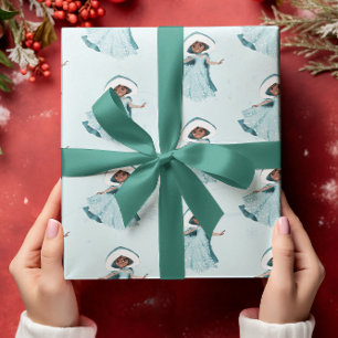 Weihnachts-Prinzessin Winter Schneeflocken Girls b Geschenkpapier