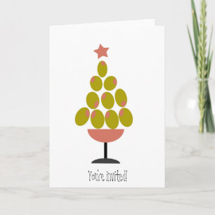 Weihnachts- 'PROST!' Olivenbaum-Design Feiertagskarte