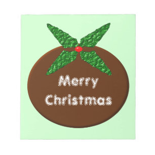 Weihnachts-Pudding Anpassbare Notepad Notizblock