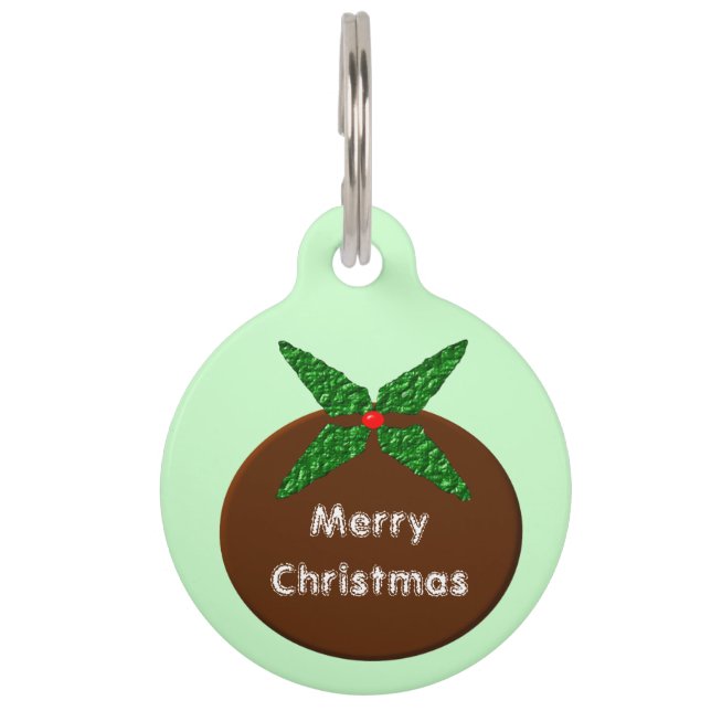 Weihnachts-Pudding Custom Dog Tag Haustiermarke (Vorderseite)