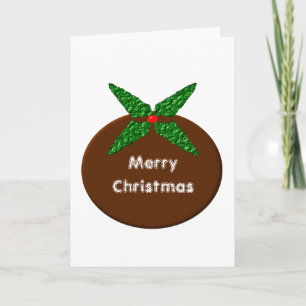 Weihnachts-Pudding Custom Grußkarte Feiertagskarte