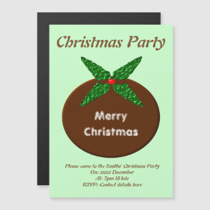 Weihnachts-Pudding Custom-Party Magneteinladung
