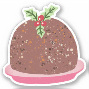 Weihnachts-Pudding Holiday Food Illustration Aufkleber