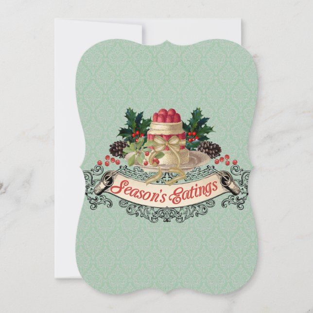 Weihnachts-Pudding Kochgeschenk Backkochen Feiertagskarte (Vorderseite)