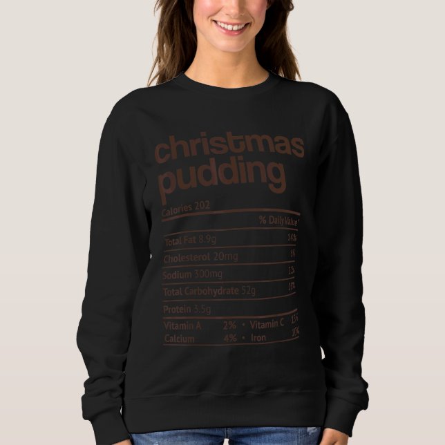 Weihnachts Pudding Nutrition Fakt Erntedank Chri Sweatshirt (Vorderseite)