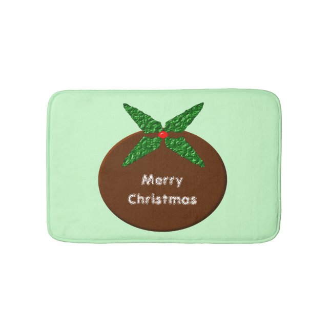 Weihnachts-Pudding Personalisiert Bath Mat Badematte (Vorderseite)