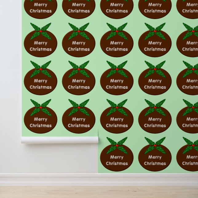 Weihnachts Pudding Personalisiert Gemustert Tapete (Anwendung)