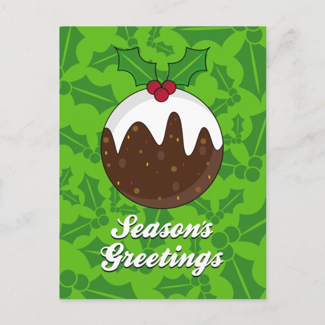 Weihnachts-Pudding-Postkarte Feiertagspostkarte (Vorderseite)