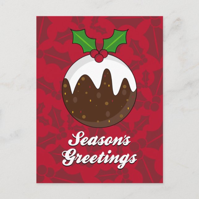 Weihnachts-Pudding-Postkarte Feiertagspostkarte (Vorderseite)