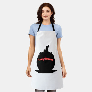 Weihnachts-Pudding-Silhouette Schürze