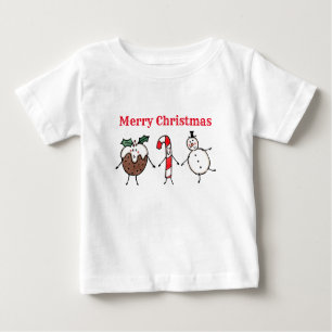 Weihnachts-Pudding, Snowman und Candy Cane T - Shi Baby T-shirt