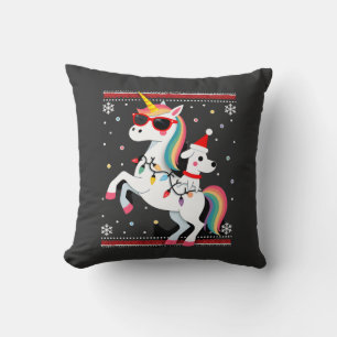 Weihnachts-Pudel-Einhorn-Sonnenbrille-Pudel-T-Shir Kissen