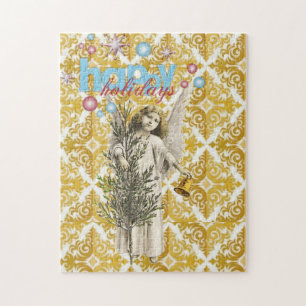 Weihnachts-Puzzle Happy Holidays Engel Puzzle