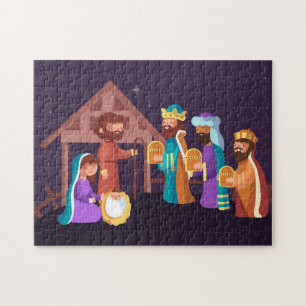 Weihnachts-Puzzle mit Krippenszene Puzzle