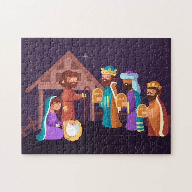 Weihnachts-Puzzle mit Krippenszene Puzzle (Horizontal)