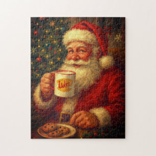 Weihnachts-Puzzle mit Vintage-Opa Weihnachtsmann Puzzle