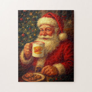Weihnachts-Puzzle mit Vintage-Opa Weihnachtsmann Puzzle