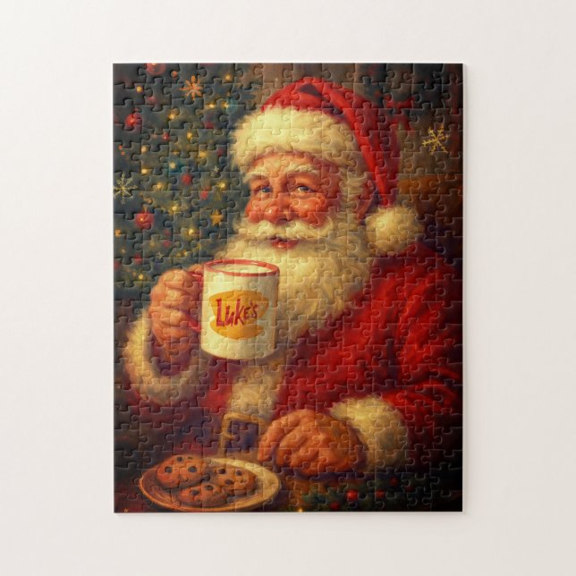 Weihnachts-Puzzle mit Vintage-Opa Weihnachtsmann Puzzle (Vertikal)