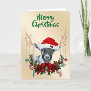 Weihnachts-Pygmäen-Ziege-Kind Karte