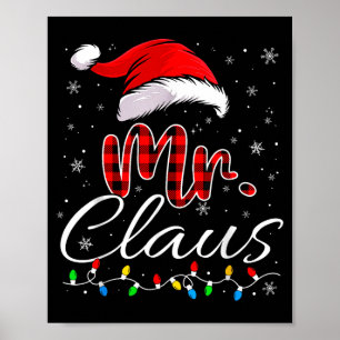 Weihnachts-Pyjama für Paare, Mr. und Mrs. Claus Poster