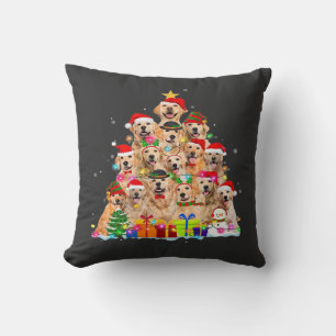 Weihnachts-Pyjama Golden Retriever Baum Weihnachts Kissen