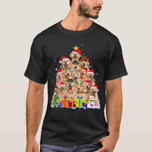 Weihnachts-Pyjama Golden Retriever Baum Weihnachts T-Shirt