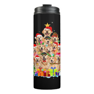 Weihnachts-Pyjama Golden Retriever Baum Weihnachts Thermosbecher