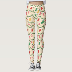Weihnachts-Pyjama-Hosen mit Strumpfmuster - Cremef Leggings