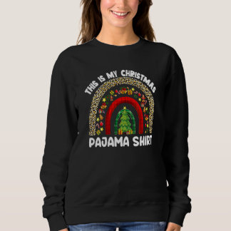 Weihnachts-Pyjama Leopard Regenbogen Pyjamas Xmas  Sweatshirt