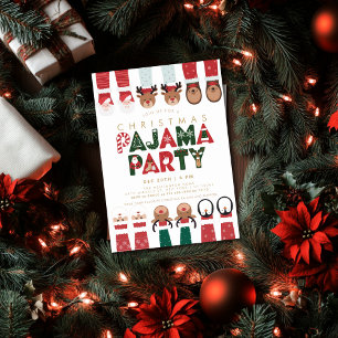Weihnachts-Pyjama-Party für Kinder Urlaubsfeier Einladung