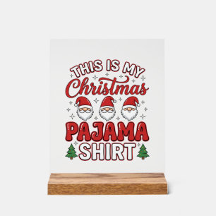 Weihnachts-Pyjama-Shirt Gnom Feiertagsdesign Acrylschild