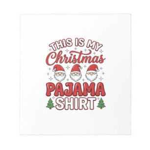 Weihnachts-Pyjama-Shirt Gnom Feiertagsdesign Notizblock