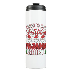 Weihnachts-Pyjama-Shirt Gnom Feiertagsdesign Thermosbecher