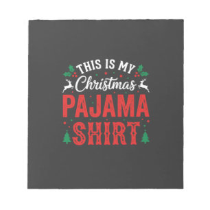 Weihnachts-Pyjama-Shirt Lustiger Urlaub Notizblock