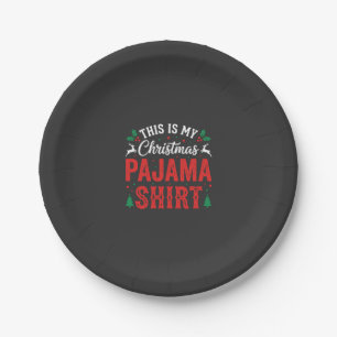 Weihnachts-Pyjama-Shirt Lustiger Urlaub Pappteller