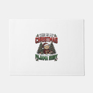Weihnachts-Pyjama-Shirt Süß Vintage-Feiertags-T-Sh Fußmatte