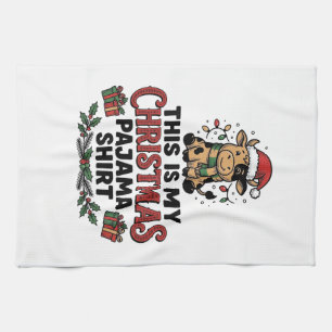 Weihnachts-Pyjama-Shirt Süße Kuh Holiday Design_1 Geschirrtuch
