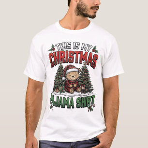 Weihnachts-Pyjama-Shirt Süße Vintage-Feiertags-T-S T-Shirt