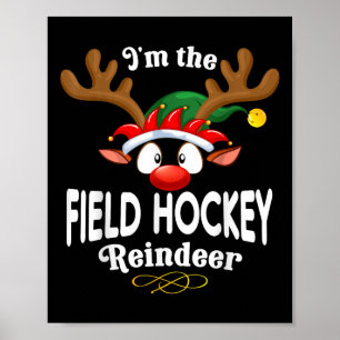 Weihnachts-Pyjamas Feldhockey Weihnachten Rentiere Poster