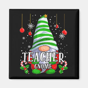 Weihnachts-Pyjamas für Lehrer-Gnome, passende Fami Magnet