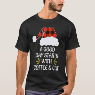 Weihnachts-Pyjamas Katzen-Kaffeetasse Katze Weihna T-Shirt
