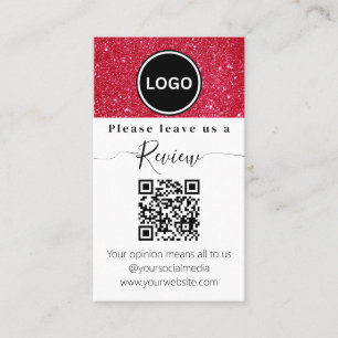 Weihnachts-QR-Code Hinterlassen Sie uns eine Bew Visitenkarte