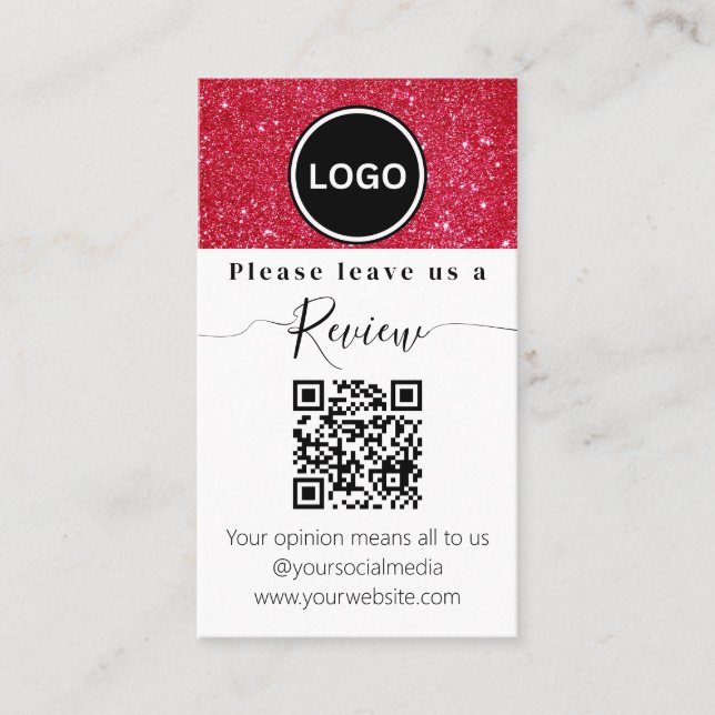 Weihnachts-QR-Code | Hinterlassen Sie uns eine Bew Visitenkarte (Vorderseite)