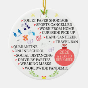 Weihnachts-Quarantäne, 2020 im Jahr zur Erinnerun Keramik Ornament