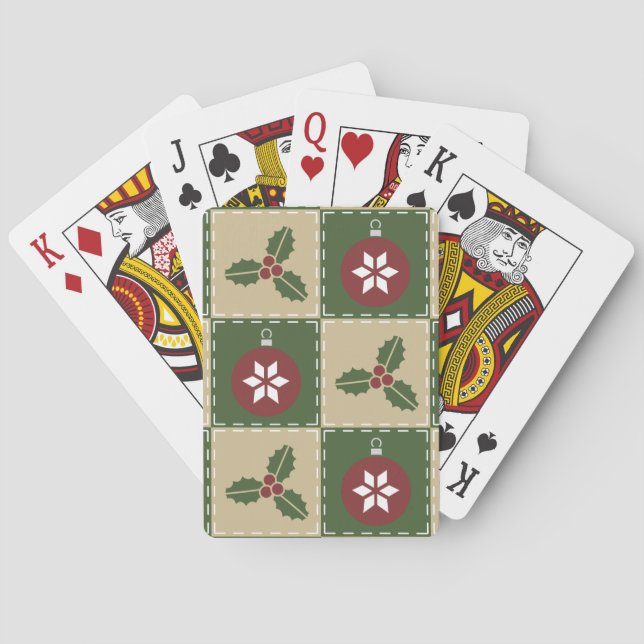 Weihnachts Quilt Classic Playing Cards Spielkarten (Rückseite)
