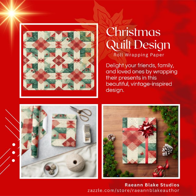Weihnachts-Quilt-Design-Umschlagpapier Geschenkpapier (Von Creator hochgeladen)