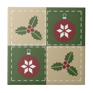 Weihnachts-Quilt Fliese