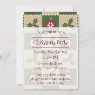 Weihnachts-Quilt-Party Einladung